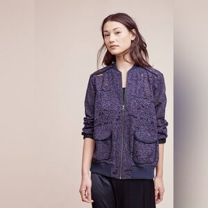 Elevenses Lace Bomber Jacket Size Small